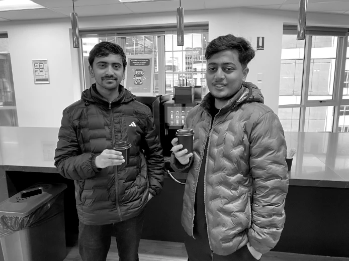Charles Sturt University Sydney students enjoying coffee from Ventra's new on-campus program.